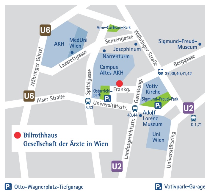 Lageplan Billrothhaus Wien
